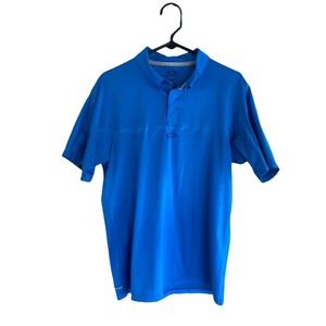 Oakley Men's size Small Short Sleeve Button Polo Shirt Regular Fit Blue